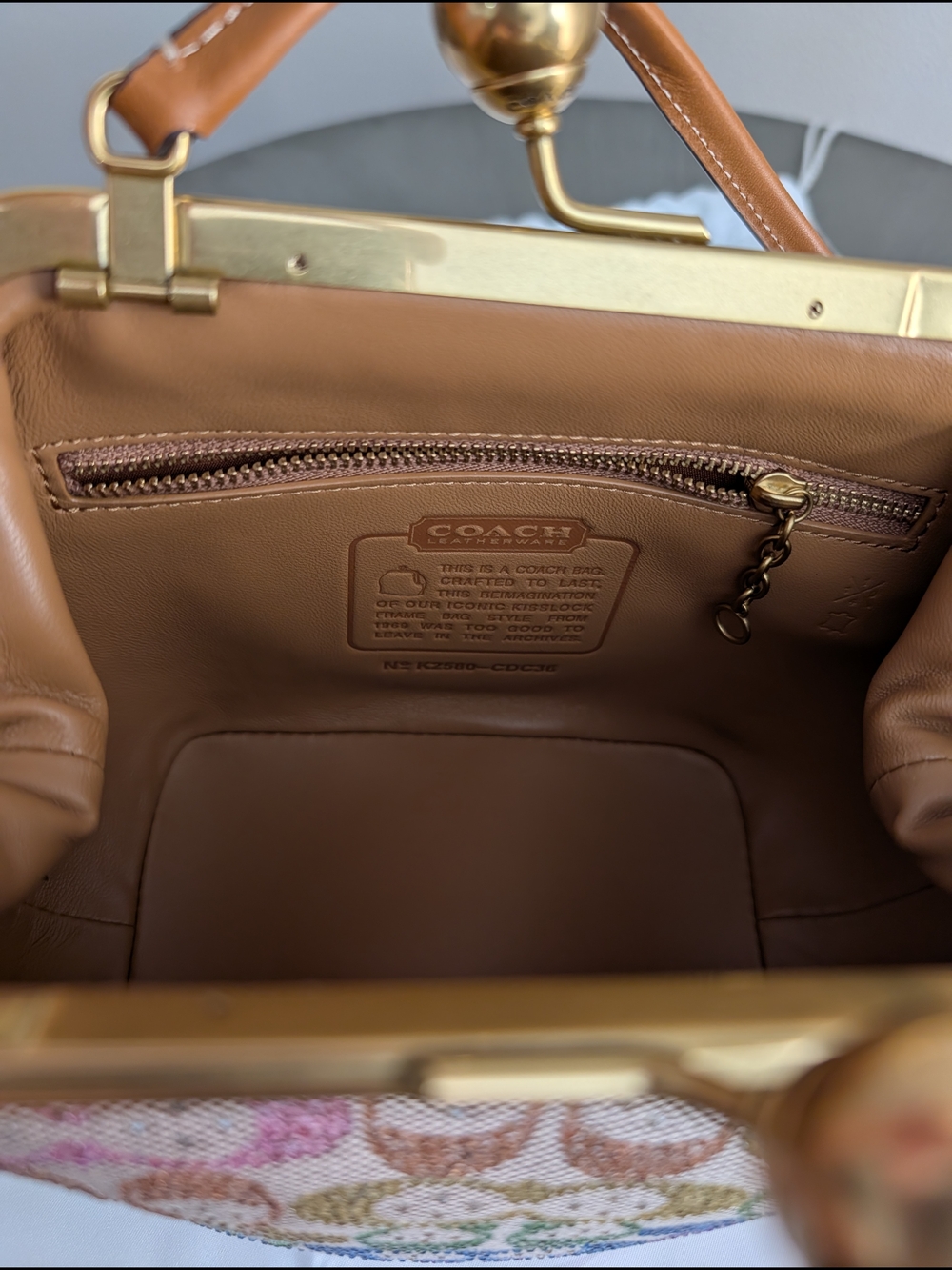 Coach Kisslock Frame Bag 16 in Crystal Signature Jacquard - Picture 8 of 9